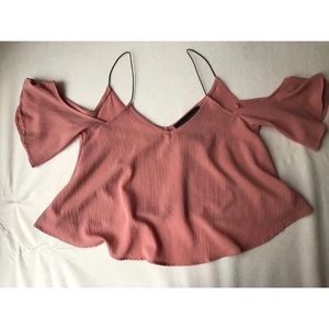 Nude pink crop top